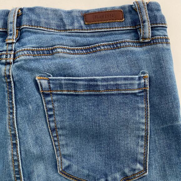 BlankNYC Frayed Hem Jeans Crop Skinny Raw Distressed Denim Size 26 06t-1699LT - Picture 5 of 13